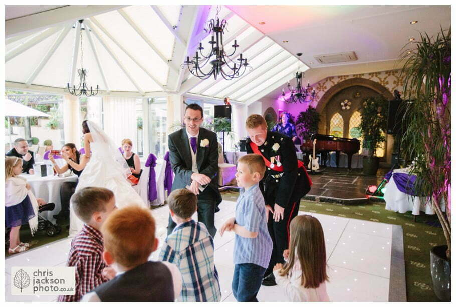 gibbon bridge reception dance floor evening kids groom dancing wedding photographer gibbon bridge hotel Chris and Hazel Wedding Photography Cheryl Menzies & Simon Hopley Cheryl hopley