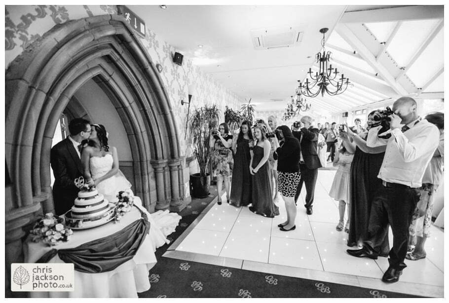 gibbon bridge evening bride groom cutting of the cake cut cake documentary wedding photographer gibbon bridge hotel Chris and Hazel Wedding Photography Cheryl Menzies & Simon Hopley Cheryl hopley