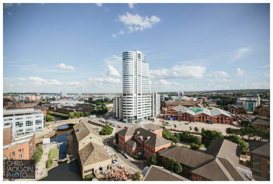 Doubletree by Hilton Wedding Photographer Leeds City Centre Wedding by Chris & Hazel Wedding photography - Tina & Sam 096 sky lounge balcony city scape landscape wedding photograph Doubletree by Hilton Wedding Photographer Leeds City Centre Wedding by Chris & Hazel Wedding photography