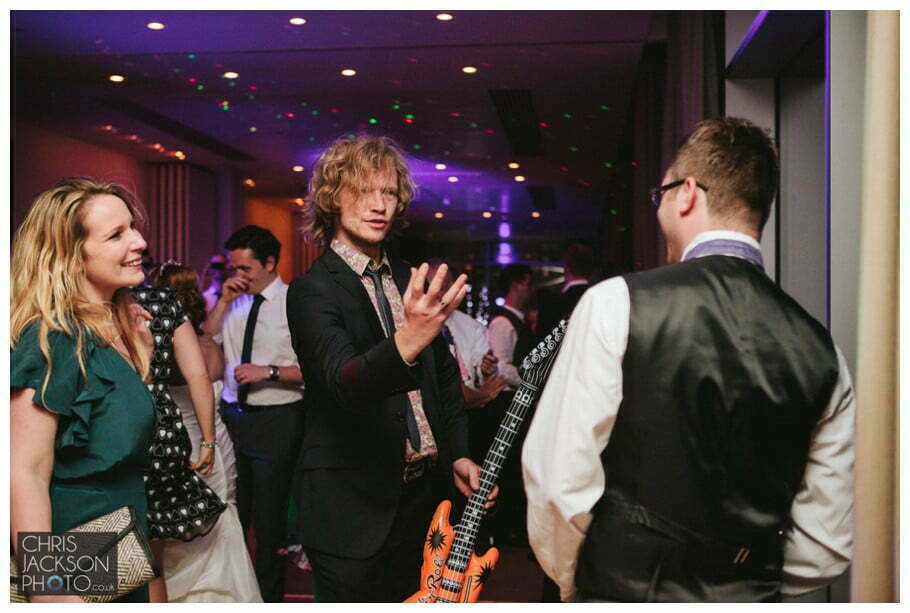 Doubletree by Hilton Wedding Photographer Leeds City Centre Wedding by Chris & Hazel Wedding photography - Tina & Sam 165 bride groom guests dancing dance floor wedding photography leeds doubletree by hilton