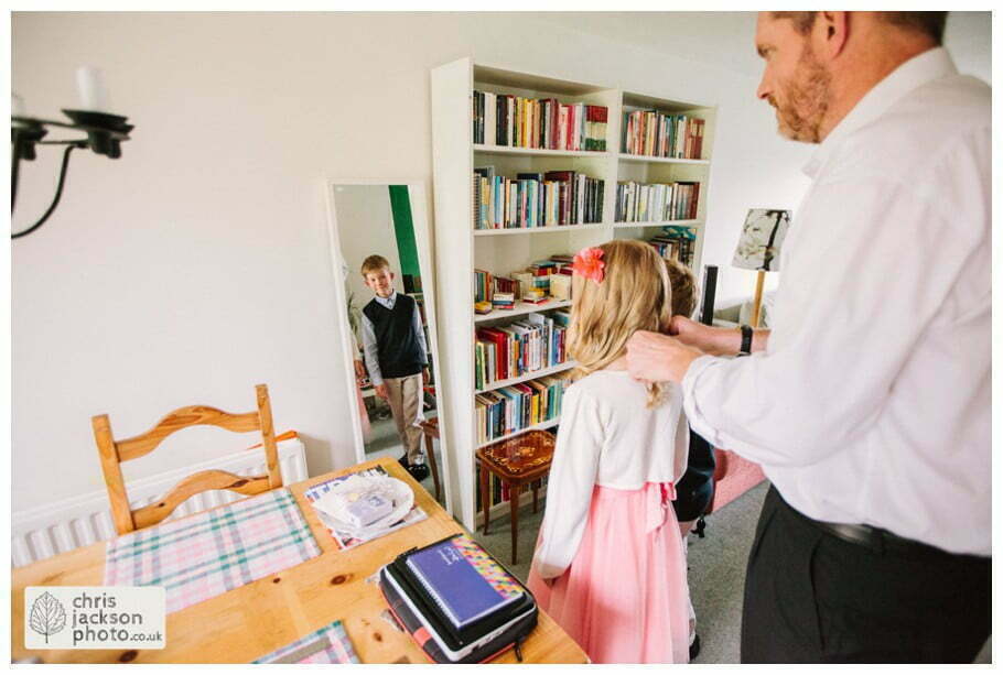 York Castle Museum Wedding Photographer York - Chris & Hazel Wedding Photography - Rory Dalgliesh & Rebecca Weinkauf 019 groom prep preparations getting ready kids children documentary york wedding photographer chris and hazel wedding photography