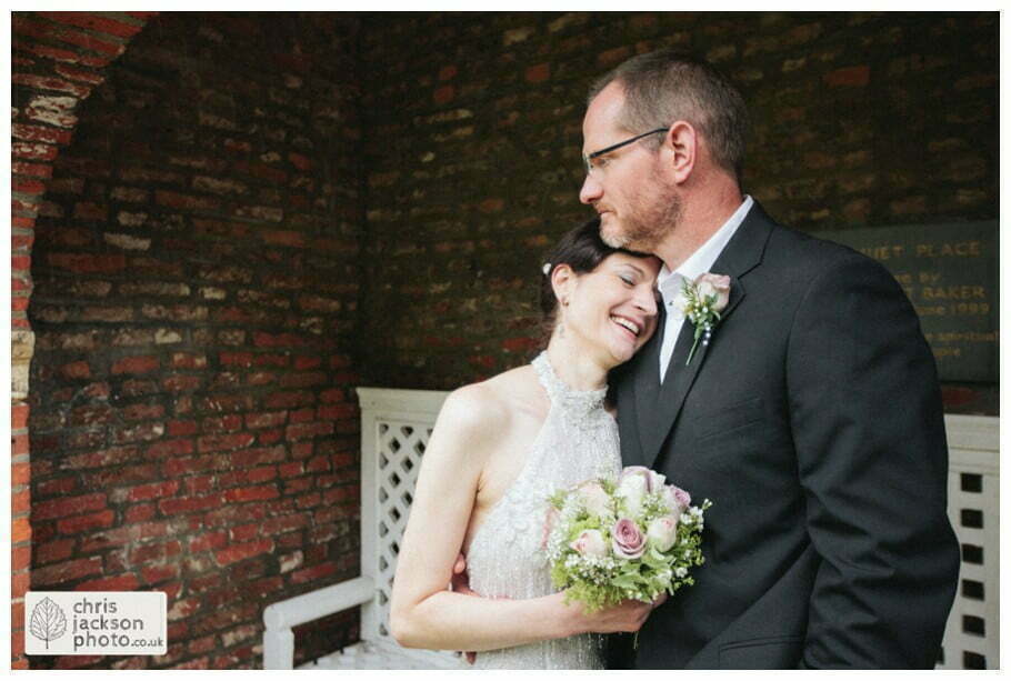 York Castle Museum Wedding Photographer York - Chris & Hazel Wedding Photography - Rory Dalgliesh & Rebecca Weinkauf 077 Bride and groom portrait wedding photography york heslington the quiet place york university campus wedding photography rain raining chris & hazel wedding photography