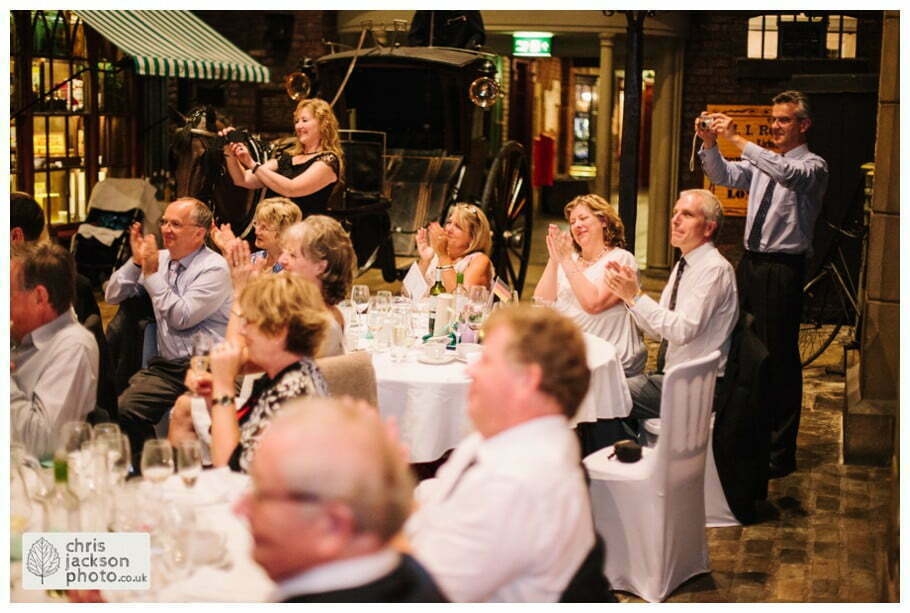 York Castle Museum Wedding Photographer York - Chris & Hazel Wedding Photography - Rory Dalgliesh & Rebecca Weinkauf 137 guests photographing wedding breakfast old victorian street set wedding venue york castle museum wedding photography wedding photographer York chris & hazel wedding photography