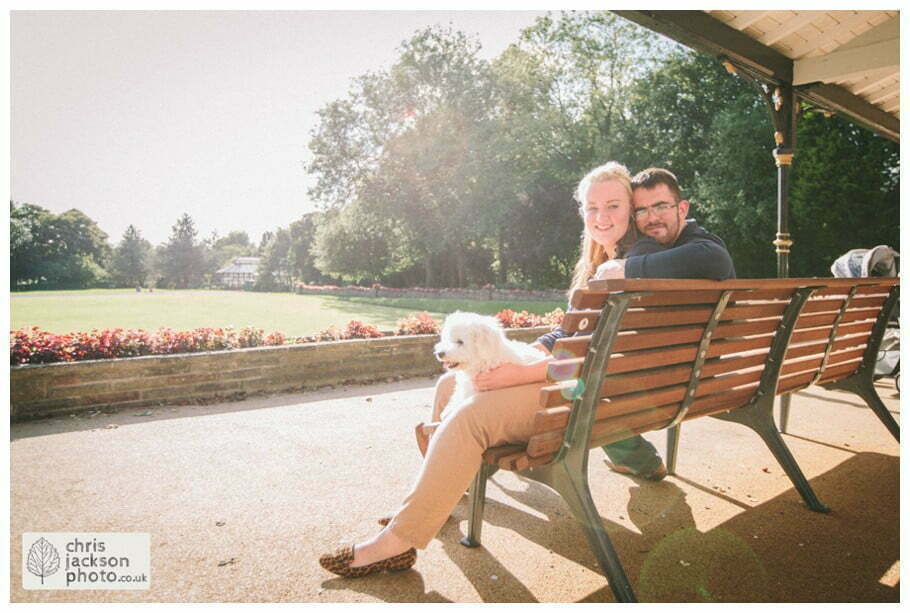 manchester Engagement Session Stamford Park pavilion bowling green bench ashton under lyne pre wedding photography couple chris and hazel wedding photography
