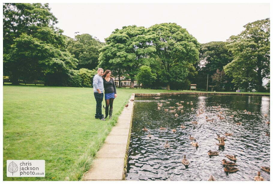 towneley hall engagement photography feeding the ducks chris and hazel wedding photography - steph blight iain duxbury