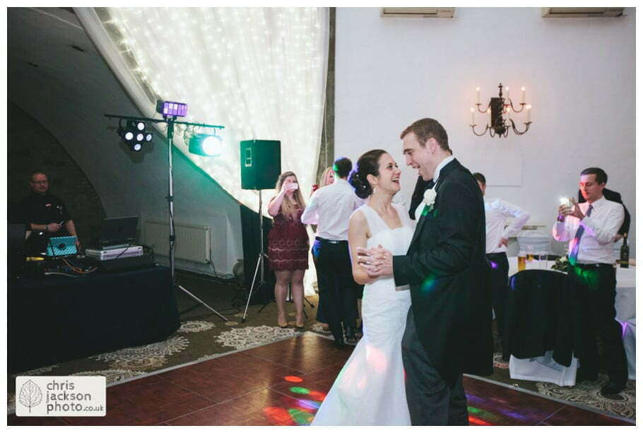 bride and groom first dance wedding guests dancing dance floor evening reception documentary wedding photography cheshire shrigley hall wedding venue Shrigley Hall Wedding Photography Cheshire by Chris & Hazel Nina Markarian Nina Kavanagh Joe Kavanagh
