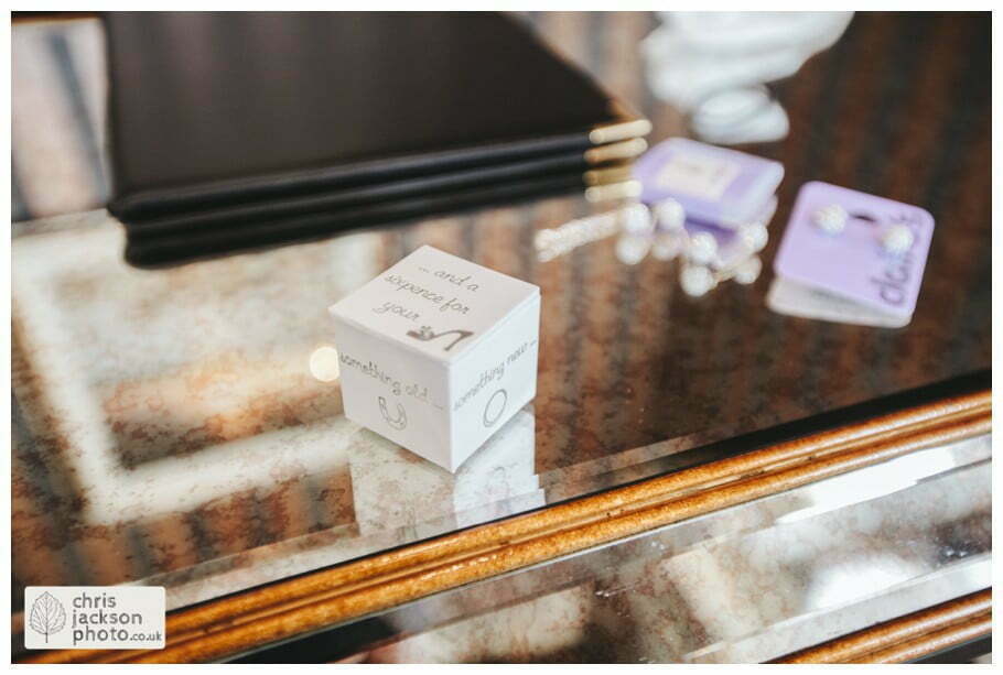 six pence for your shoe wedding gift detail Eaves Hall Wedding Photographer Lancashire Clitheroe Wedding Photography by Chris & Hazel Wedding Photography - Steph Blight Steph Duxbury & Iain Duxbury