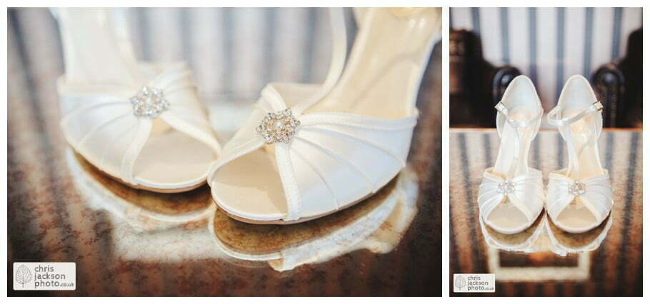 bridal shoes wedding shoes white Eaves Hall Wedding Photographer Lancashire Clitheroe Wedding Photography by Chris & Hazel Wedding Photography - Steph Blight Steph Duxbury & Iain Duxbury