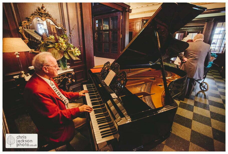 grand piano Eaves Hall Wedding Photographer Lancashire Clitheroe Wedding Photography by Chris & Hazel Wedding Photography - Steph Blight Steph Duxbury & Iain Duxbury