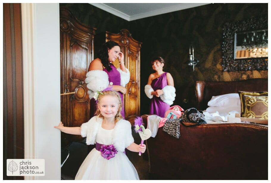 flower girl bridesmaids documentary reportage Eaves Hall Wedding Photographer Lancashire Clitheroe Wedding Photography by Chris & Hazel Wedding Photography - Steph Blight Steph Duxbury & Iain Duxbury