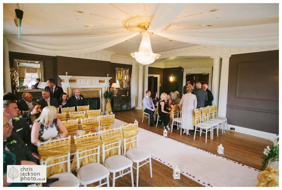 wedding ceremony room ballroom documentary reportage Eaves Hall Wedding Photographer Lancashire Clitheroe Wedding Photography by Chris & Hazel Wedding Photography - Steph Blight Steph Duxbury & Iain Duxbury