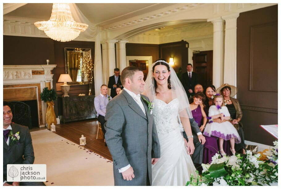 bride and groom wedding ceremony wedding ceremony room ballroom documentary reportage Eaves Hall Wedding Photographer Lancashire Clitheroe Wedding Photography by Chris & Hazel Wedding Photography - Steph Blight Steph Duxbury & Iain Duxbury
