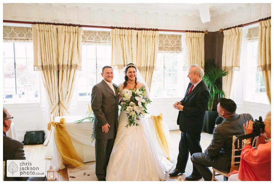 bride and groom married leaving bride and groom wedding ceremony wedding ceremony room ballroom documentary reportage Eaves Hall Wedding Photographer Lancashire Clitheroe Wedding Photography by Chris & Hazel Wedding Photography - Steph Blight Steph Duxbury & Iain Duxbury