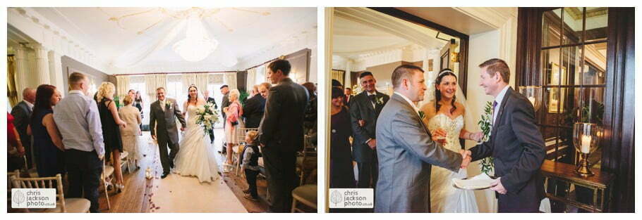 bride and groom wedding ceremony wedding ceremony room ballroom documentary reportage Eaves Hall Wedding Photographer Lancashire Clitheroe Wedding Photography by Chris & Hazel Wedding Photography - Steph Blight Steph Duxbury & Iain Duxbury