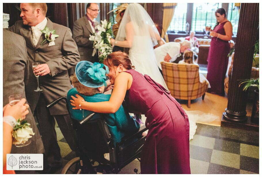 wedding reception guests mingling drinks reception canapes documentary reportage Eaves Hall Wedding Photographer Lancashire Clitheroe Wedding Photography by Chris & Hazel Wedding Photography - Steph Blight Steph Duxbury & Iain Duxbury