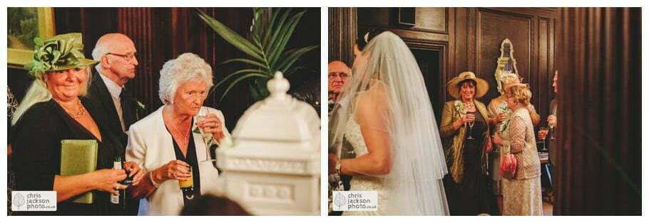 wedding reception guests mingling drinks reception canapes documentary reportage Eaves Hall Wedding Photographer Lancashire Clitheroe Wedding Photography by Chris & Hazel Wedding Photography - Steph Blight Steph Duxbury & Iain Duxbury