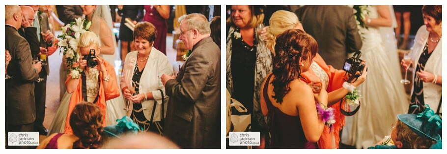 wedding reception guests mingling drinks reception canapes documentary reportage Eaves Hall Wedding Photographer Lancashire Clitheroe Wedding Photography by Chris & Hazel Wedding Photography - Steph Blight Steph Duxbury & Iain Duxbury