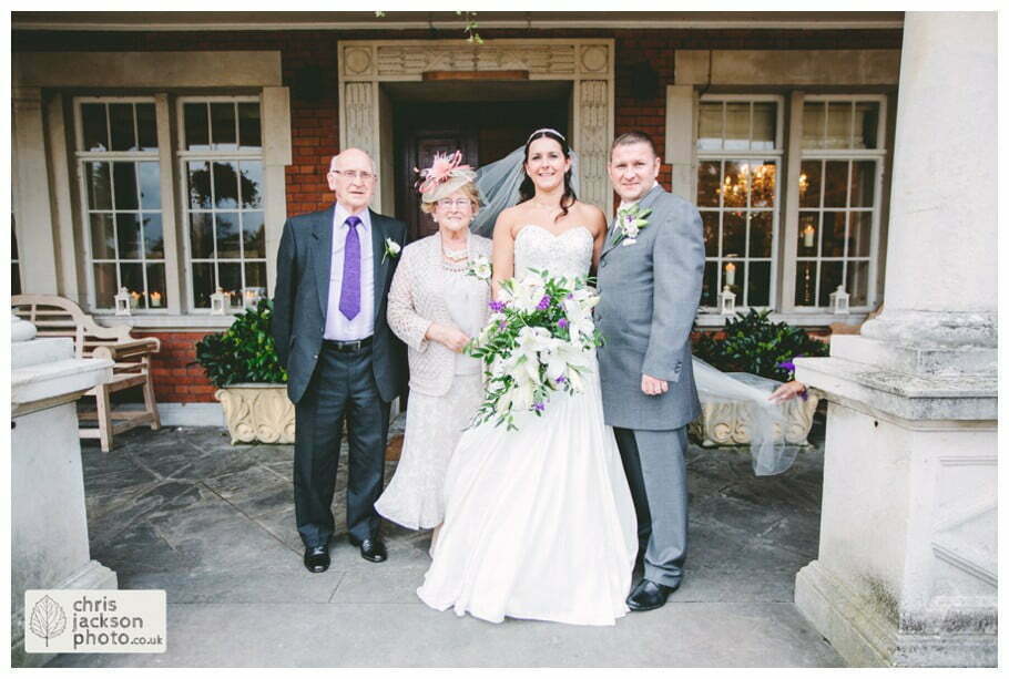 bride and groom formal wedding photograph outside Eaves Hall Wedding Photographer Lancashire Clitheroe Wedding Photography by Chris & Hazel Wedding Photography - Steph Blight Steph Duxbury & Iain Duxbury