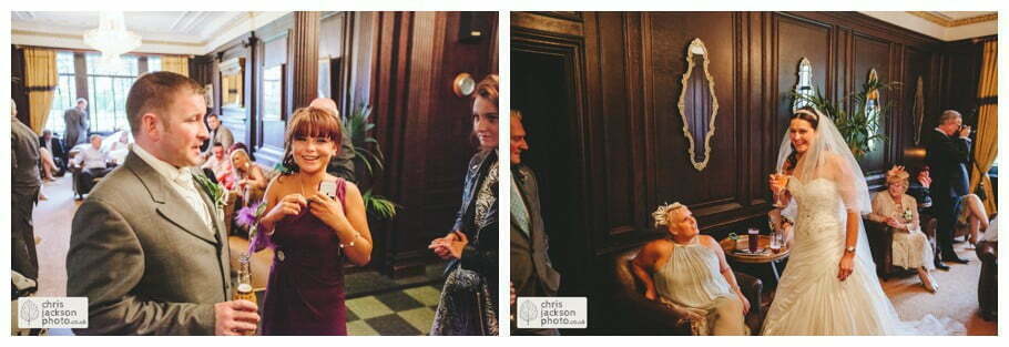 wedding reception guests mingling drinks reception canapes documentary reportage Eaves Hall Wedding Photographer Lancashire Clitheroe Wedding Photography by Chris & Hazel Wedding Photography - Steph Blight Steph Duxbury & Iain Duxbury