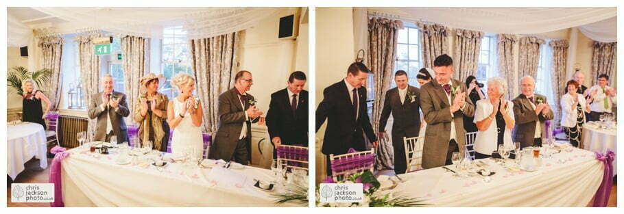 wedding reception guests wedding breakfast room documentary reportage Eaves Hall Wedding Photographer Lancashire Clitheroe Wedding Photography by Chris & Hazel Wedding Photography - Steph Blight Steph Duxbury & Iain Duxbury