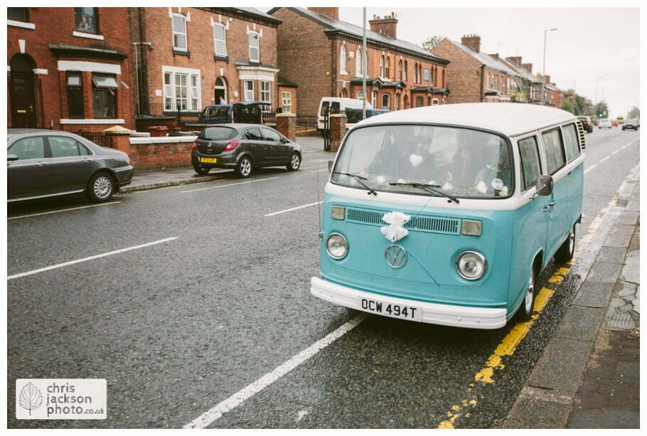 Manchester Wedding Photographer St Anne's Church Wedding Photographer Dukinfield Town Hall Wedding Photography by Chris & Hazel Katrina & John 009 VW Camper van volkswagen outside church St Annes church St. Anne's church openshaw wedding photographer by Manchester Wedding Photographer Chris & Hazel