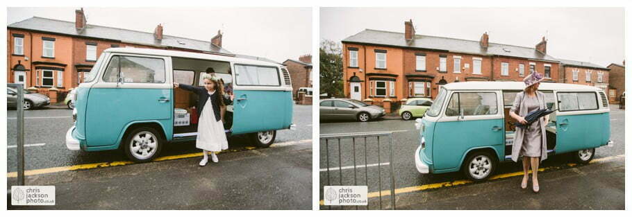 Manchester Wedding Photographer St Anne's Church Wedding Photographer Dukinfield Town Hall Wedding Photography by Chris & Hazel Katrina & John 011 VW Camper van volkswagen outside church St Annes church St. Anne's church openshaw wedding photographer by Manchester Wedding Photographer Chris & Hazel