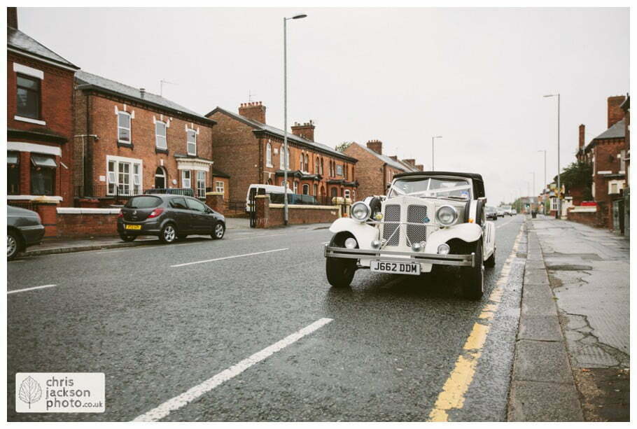 Manchester Wedding Photographer St Anne's Church Wedding Photographer Dukinfield Town Hall Wedding Photography by Chris & Hazel Katrina & John 018 wedding car outside church St Annes church St. Anne's church openshaw wedding photographer by Manchester Wedding Photographer Chris & Hazel