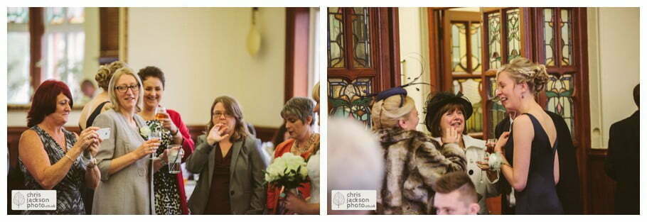 Manchester Wedding Photographer St Anne's Church Wedding Photographer Dukinfield Town Hall Wedding Photography by Chris & Hazel Katrina & John 067 guests at wedding reception at Dukinfield Town Hall wedding photographer by Manchester Wedding Photographer Chris & Hazel