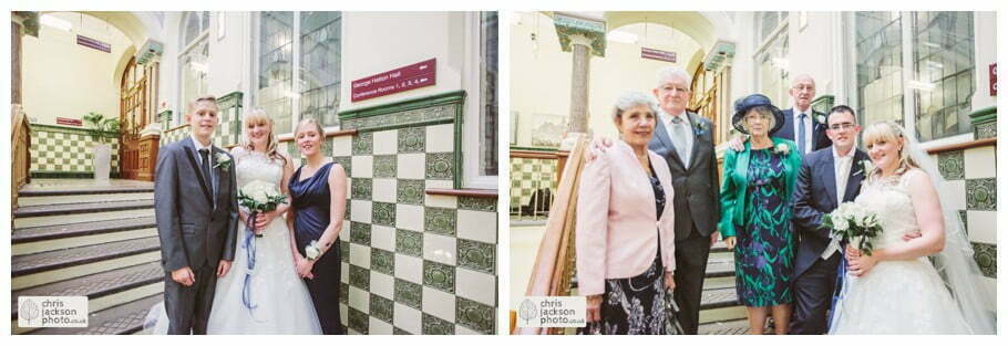 Manchester Wedding Photographer St Anne's Church Wedding Photographer Dukinfield Town Hall Wedding Photography by Chris & Hazel Katrina & John 080 formal family photographs inside Dukinfield Town Hall wedding photographer by Manchester Wedding Photographer Chris & Hazel