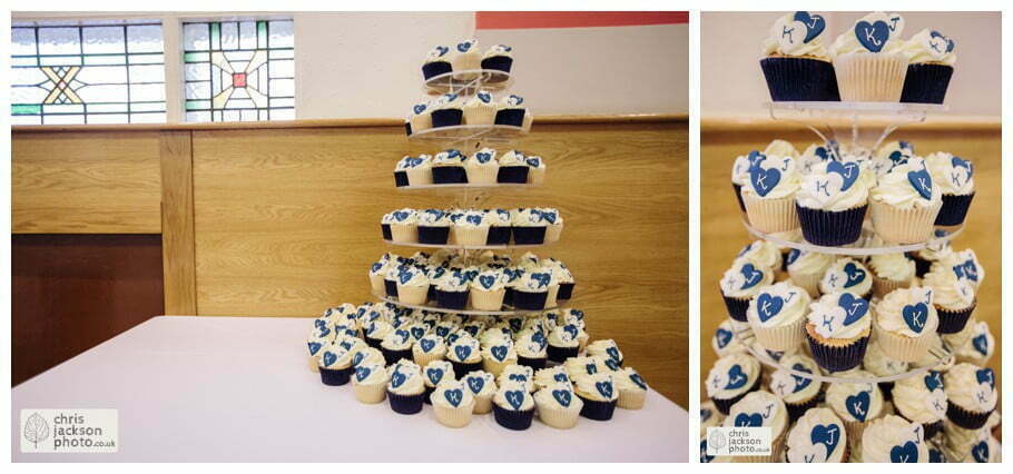 Manchester Wedding Photographer St Anne's Church Wedding Photographer Dukinfield Town Hall Wedding Photography by Chris & Hazel Katrina & John 086 wedding cupcakes wedding cake blue cream navy Dukinfield Town Hall wedding photographer by Manchester Wedding Photographer Chris & Hazel