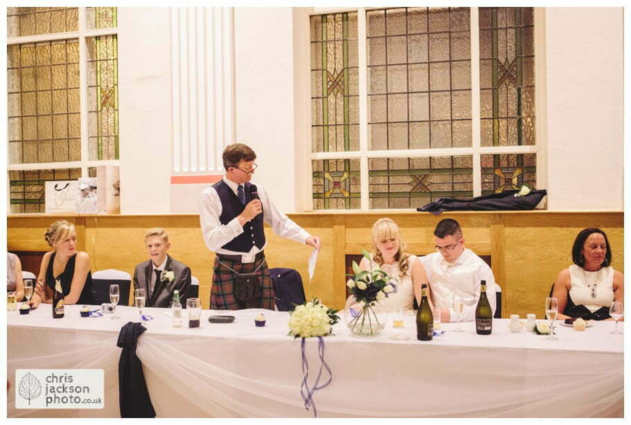 Manchester Wedding Photographer St Anne's Church Wedding Photographer Dukinfield Town Hall Wedding Photography by Chris & Hazel Katrina & John 095 father of bride speech Dukinfield Town Hall wedding photographer by Manchester Wedding Photographer Chris & Hazel