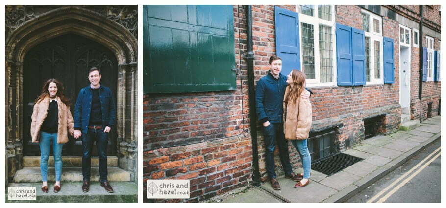 Pre wedding photography York city centre street shambles engagement photography session by Chris and Hazel wedding photography york - Sally Ford Mike Mackenzie