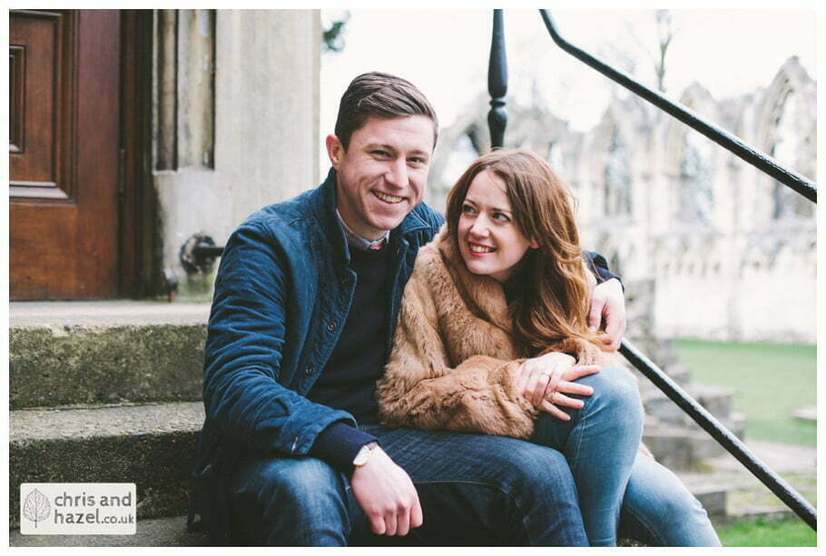 Pre wedding photography York city centre abbey ruins engagement photography session by Chris and Hazel wedding photography york - Sally Ford Mike Mackenzie