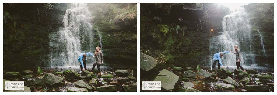Pre Wedding Photography Glossop Engagement photographer birchen bank wood walk waterfall by chris and hazel wedding photography - natasha thorley jake rowarth natasha rowarth