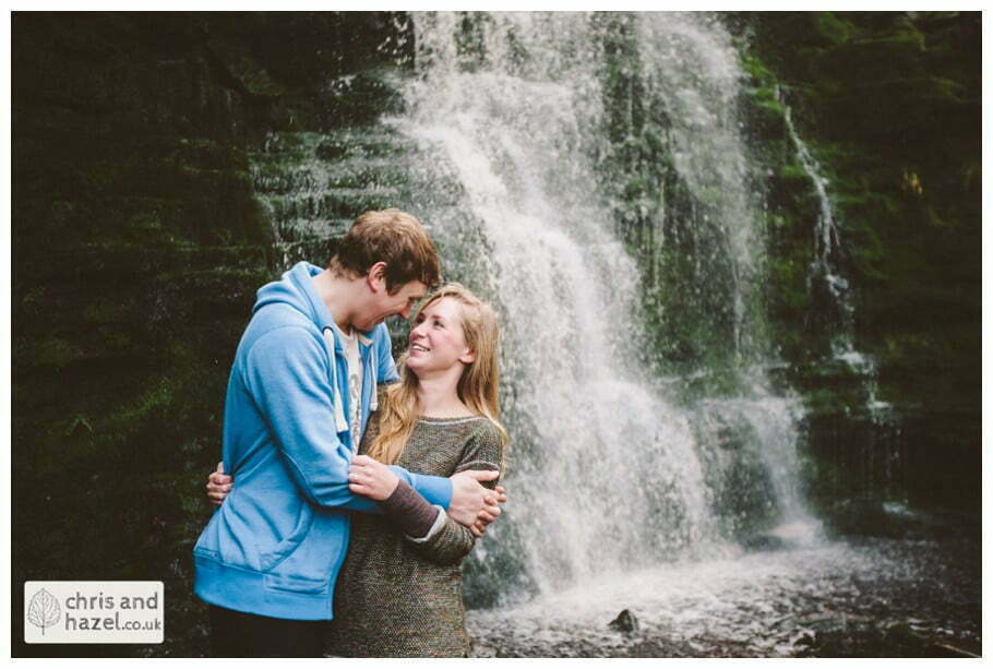 Pre Wedding Photography Glossop Engagement photographer birchen bank wood walk waterfall by chris and hazel wedding photography - natasha thorley jake rowarth natasha rowarth