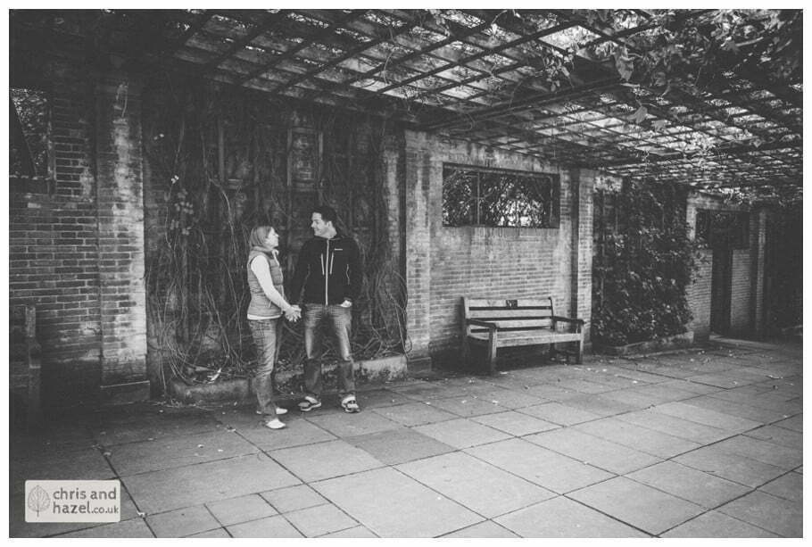 Harrogate valley gardens black and white engagement photography wedding photographer yorkshire wedding photographer chris and hazel