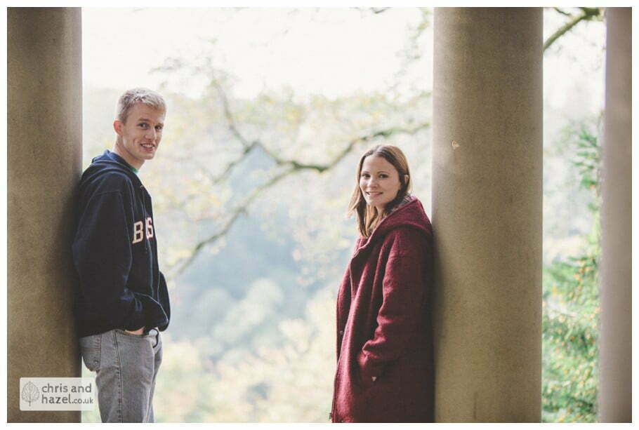 Rippon engagement photography wedding photographer Fountains Abbey yorkshire wedding photographer chris and hazel ruins couple the surprise view anne boelyns seat