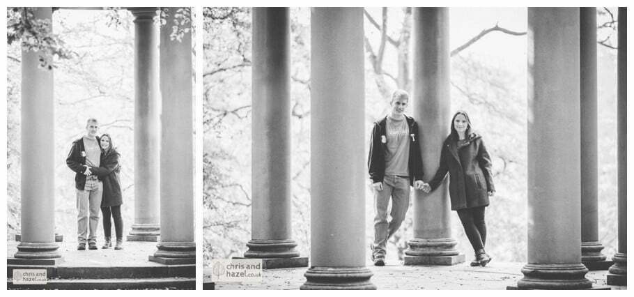 Rippon engagement photography wedding photographer Fountains Abbey yorkshire wedding photographer chris and hazel ruins couple the surprise view anne boelyns seat