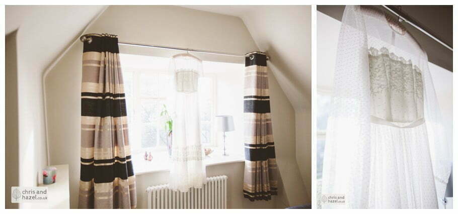 bride wedding dress hanging up york city centre ben frankie wedding photographer york wedding photography bride and groom christmas wedding winter chris and hazel wedding photography york