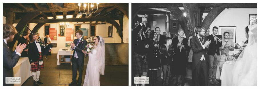 bagpipes father of bride ben frankie merchant adventurers hall york wedding photography bride and groom christmas wedding winter chris and hazel wedding photography york
