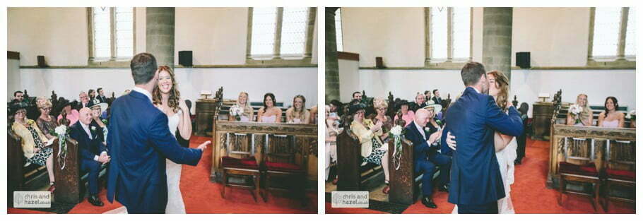 vows ring exchange bride and groom at front of church altar ceremony Whitly Church wedding Dewsbury Wedding Photographer Whitly Chris and Hazel Wedding Photography Steven Mountford Rachel Moore