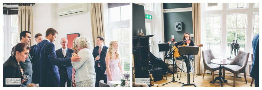 documentary wedding photography wedding guests reception Woodlands hotel Wedding Photographer leeds wedding photography Chris and Hazel Wedding Photography Steven Mountford Rachel Moore