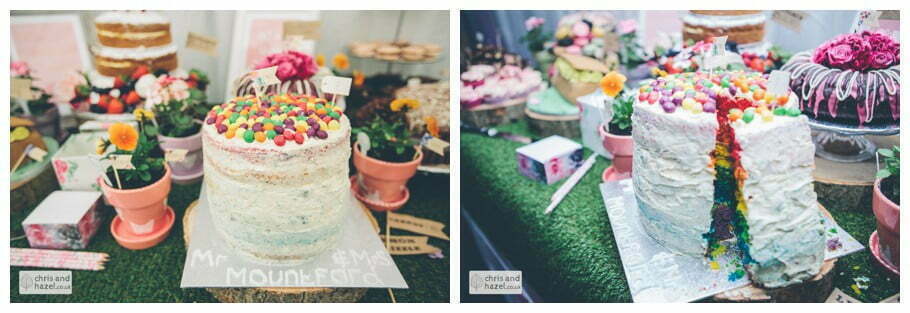 wedding cake table bake off rustic hessian country vintage elegant wedding theme chair covers documentary wedding photography reception Woodlands hotel Wedding Photographer leeds wedding photography Chris and Hazel Wedding Photography Steven Mountford Rachel Moore