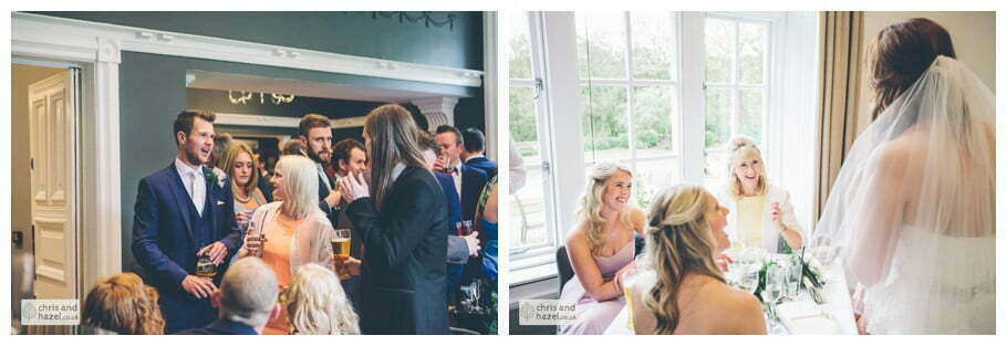 documentary wedding photography wedding guests reception Woodlands hotel Wedding Photographer leeds wedding photography Chris and Hazel Wedding Photography Steven Mountford Rachel Moore