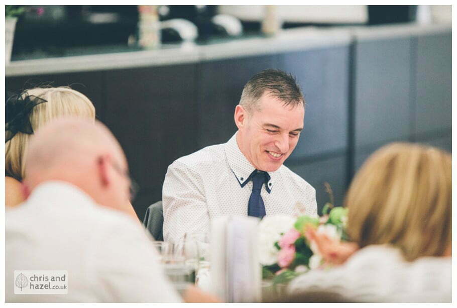 wedding speeches documentary wedding photography wedding guests reception Woodlands hotel Wedding Photographer leeds wedding photography Chris and Hazel Wedding Photography Steven Mountford Rachel Moore