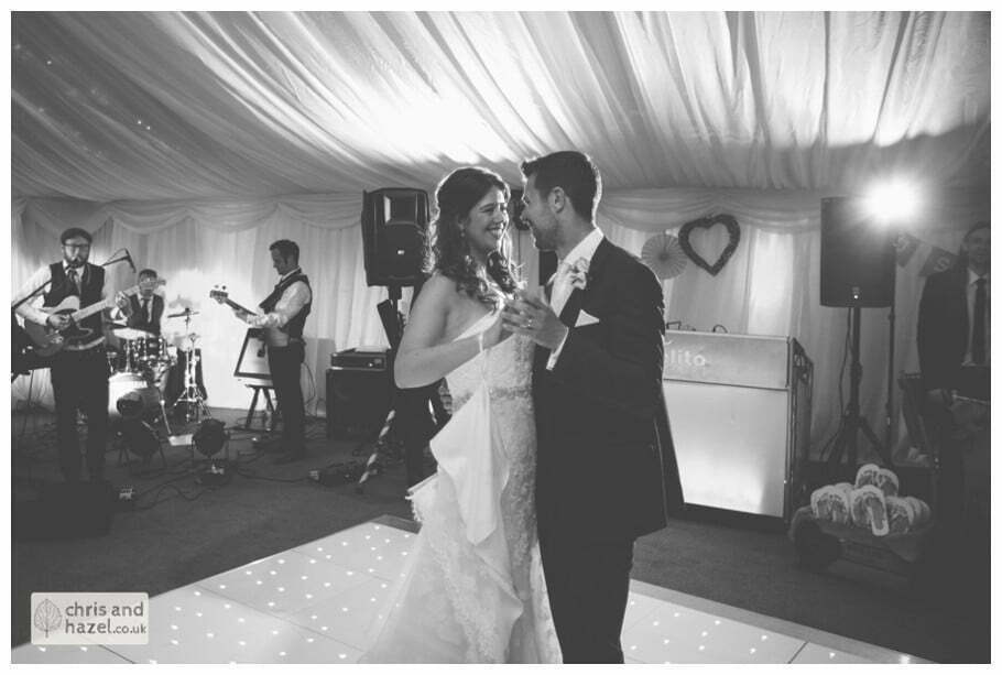 bride and groom first dance wedding reception documentary wedding photography Woodlands hotel Wedding Photographer leeds wedding photography Chris and Hazel Wedding Photography Steven Mountford Rachel Moore