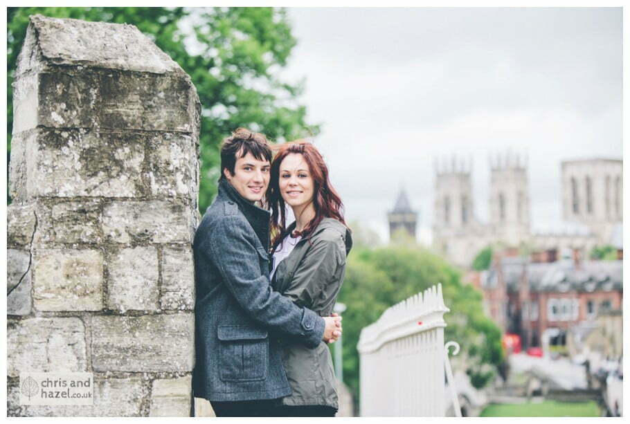 couple Engagement photography York walls pre wedding photographer york chris and hazel wedding photography jonny dunn stef brown