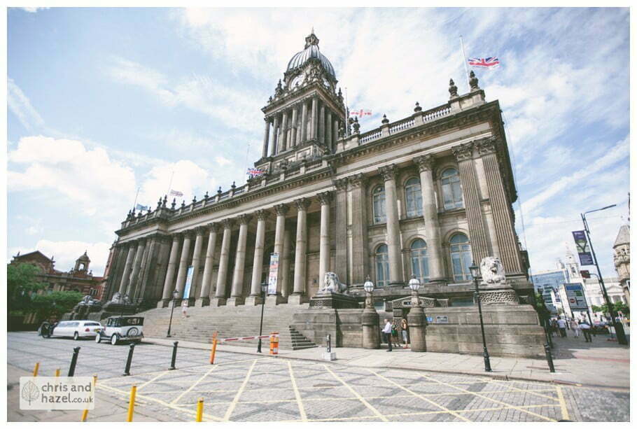 Leeds town hall wedding photography leeds town hall steps robin young clare robertson wedding