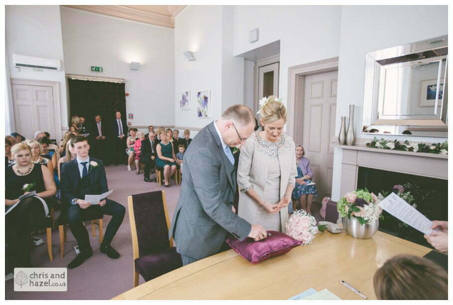 wedding ceremony in Leeds town hall wedding photography leeds town hall steps robin young clare robertson wedding