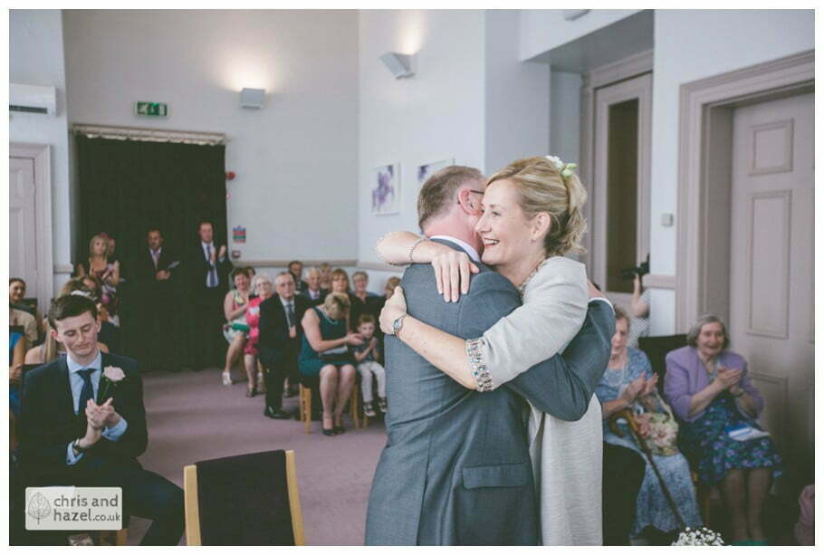 wedding ceremony in Leeds town hall wedding photography leeds town hall steps robin young clare robertson wedding